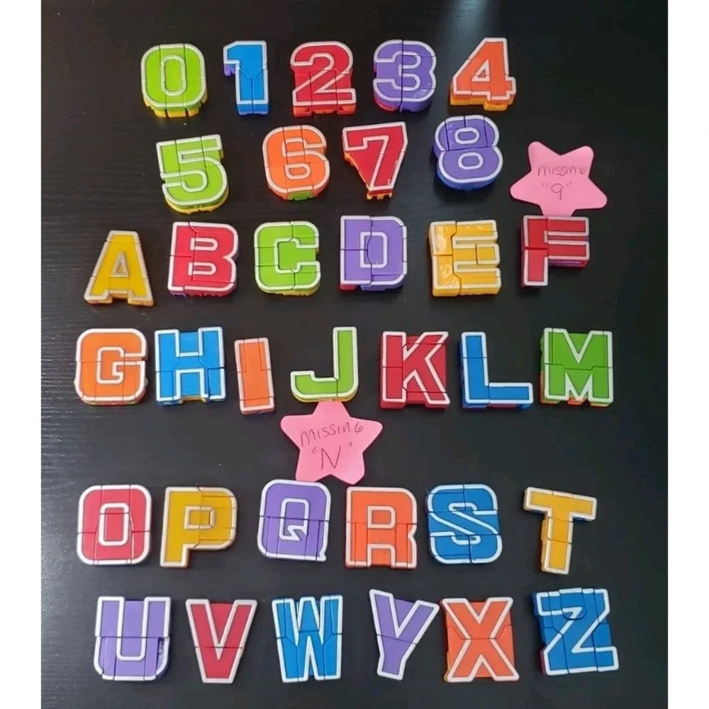 Alpha Bots Transforming Robot Alphabet Letters & Numbers MISSING 9 & N Lakeshore